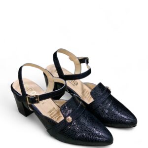 Slingback de Punta Fina con Estampado y Tacón Midi
