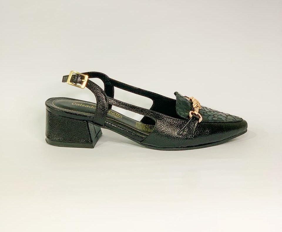 Slingback Negro con Herraje de Lujo - Imagen 3