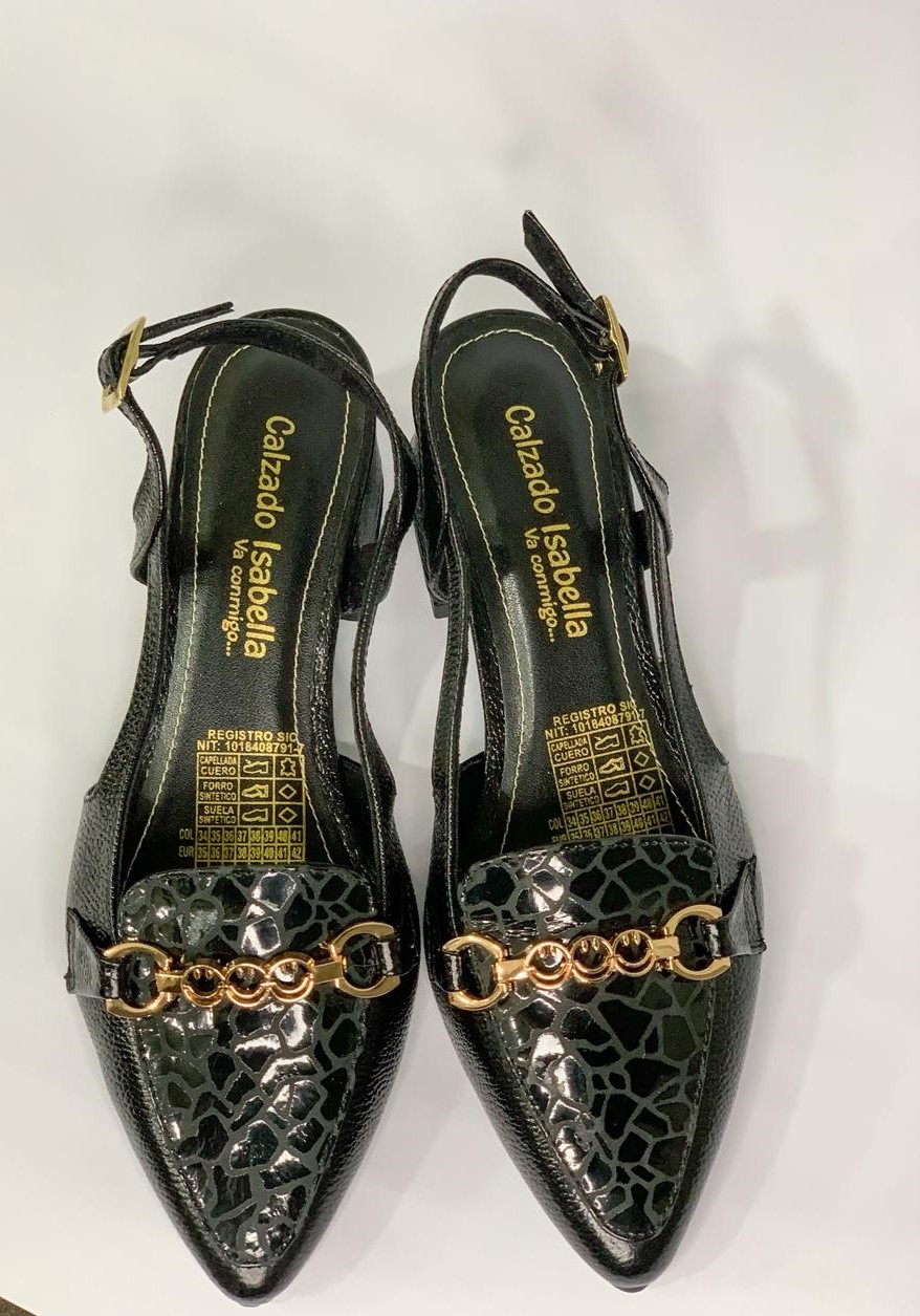 Slingback Negro con Herraje de Lujo - Imagen 2