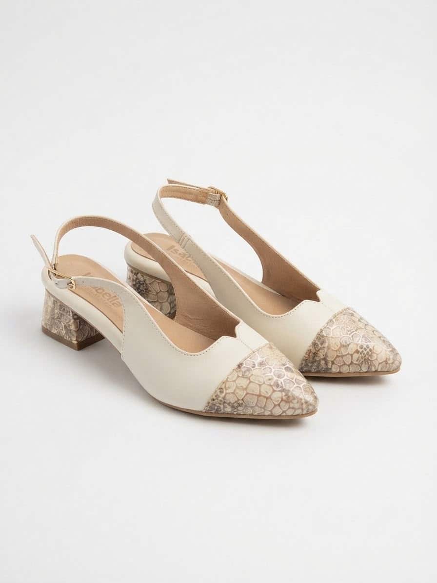 Zapato Destalonado Isabella con Detalles de Textura Reptil – Sofisticación Moderna