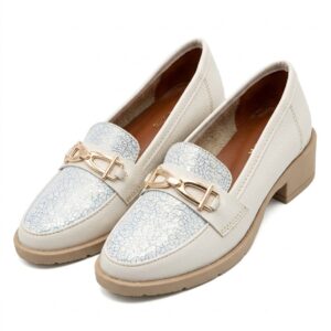 Mocasín Semitaco Beige Craquelado